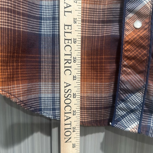 Roper Plaid Button Down Shirt Western Rodeo Festival Bulls Youth Lg - Picture 5 of 10